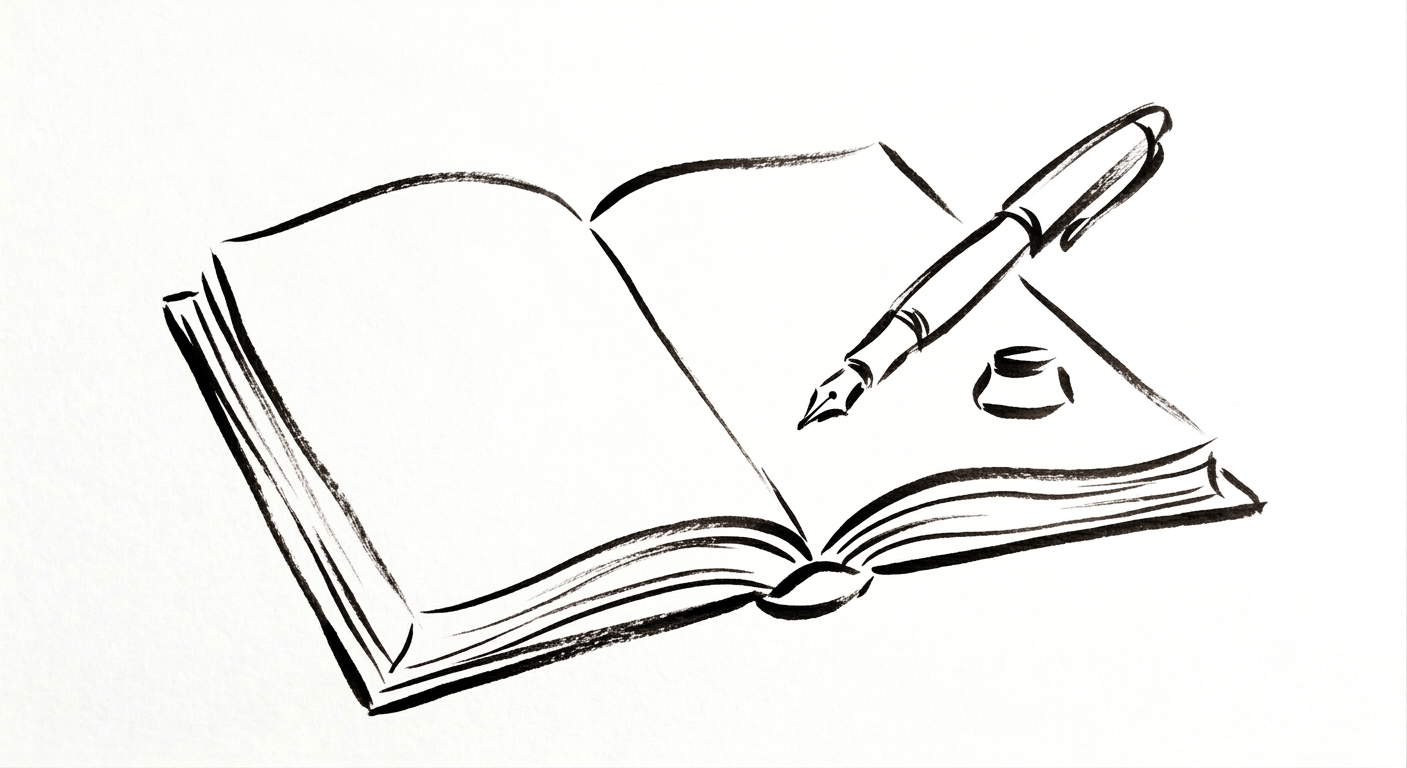 Libro aperto e penna stilizzati per consulenze testamentarie